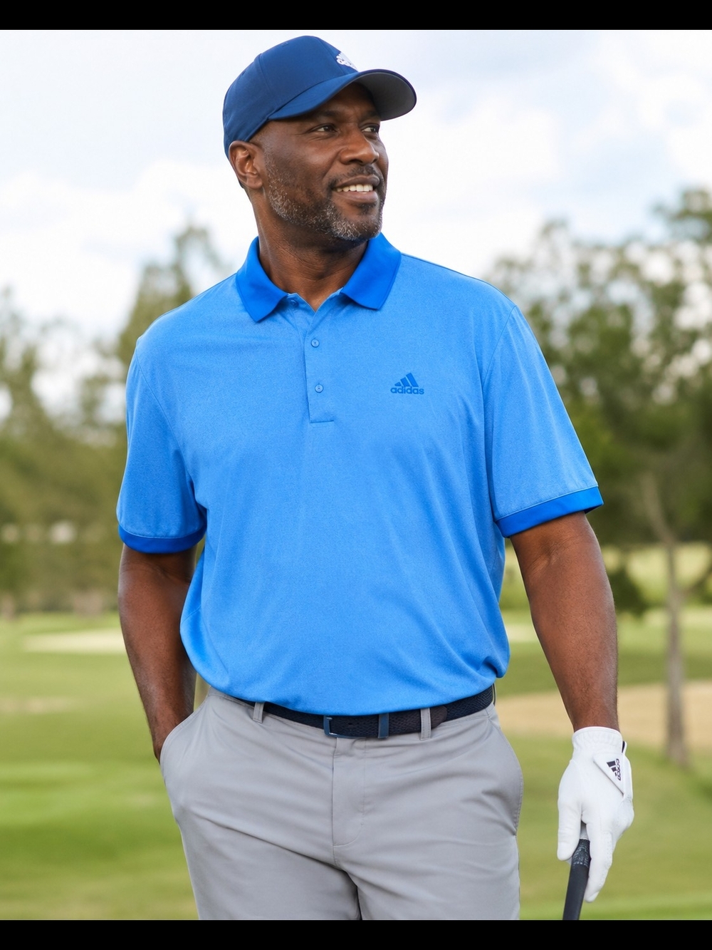 Adidas Men’s Blue Performance Golf Polo